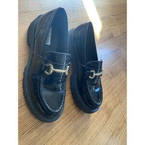 Steve Madden Lando loafer Platform chunky 90s black women's 9M Shoes GUC